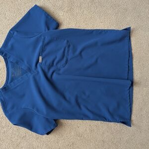 Figs Royal Blue V-Neck Scrub Top